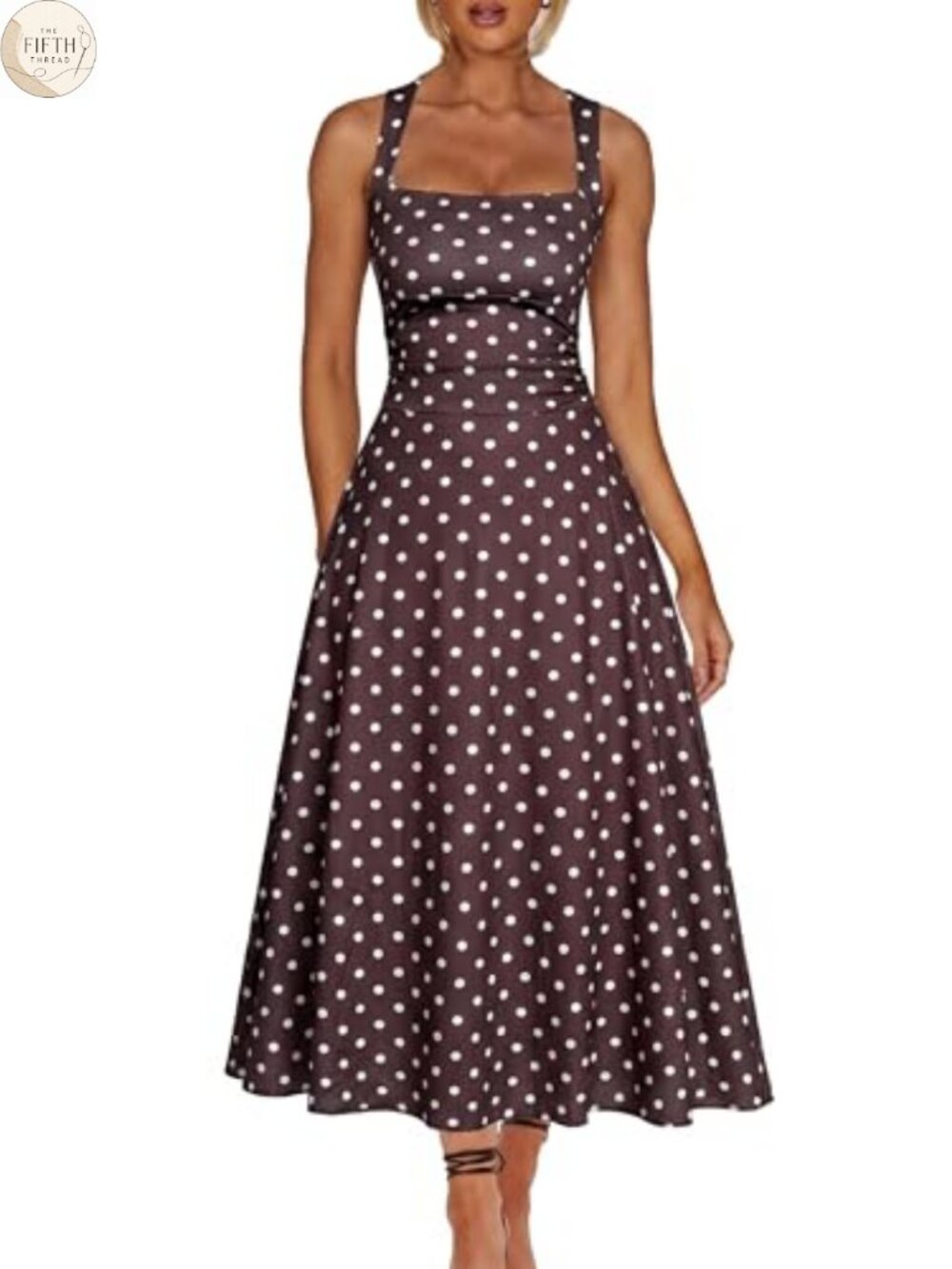 Kaximil Women's Elegant Corset A Line Formal Maxi Dress Sleeveless Square Neck